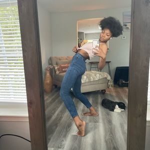 Baby Pink Ribbed Spaghetti Strapped Croptop